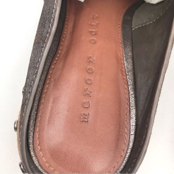 Mercer Edit CASE CLOSED Metallic Bronze Leather Metal Studded Casual Mules - Picture 13 of 14